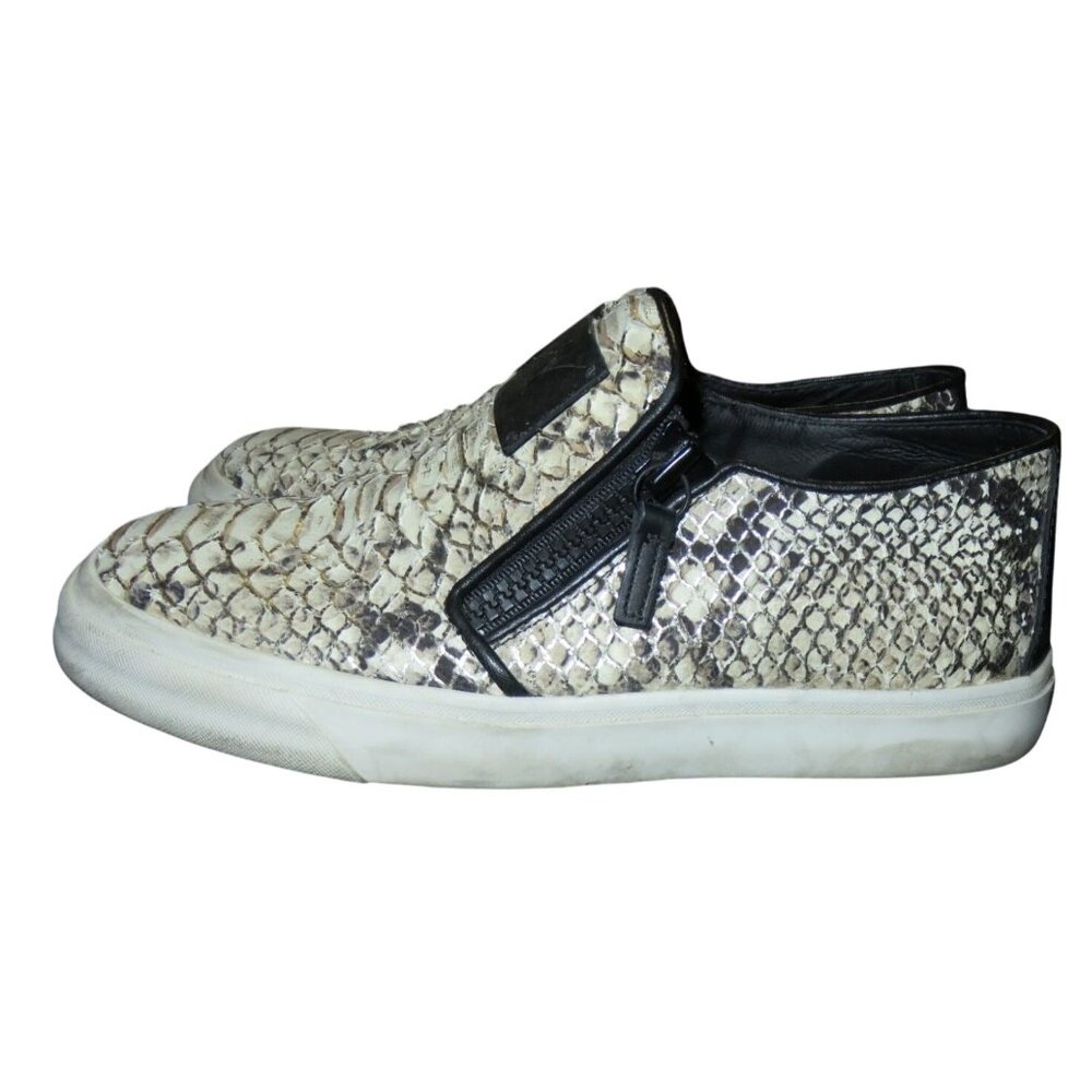 Giuseppe Zanotti Python Embossed Italian Leather Devon Skate Shoes Sneakers 38 o